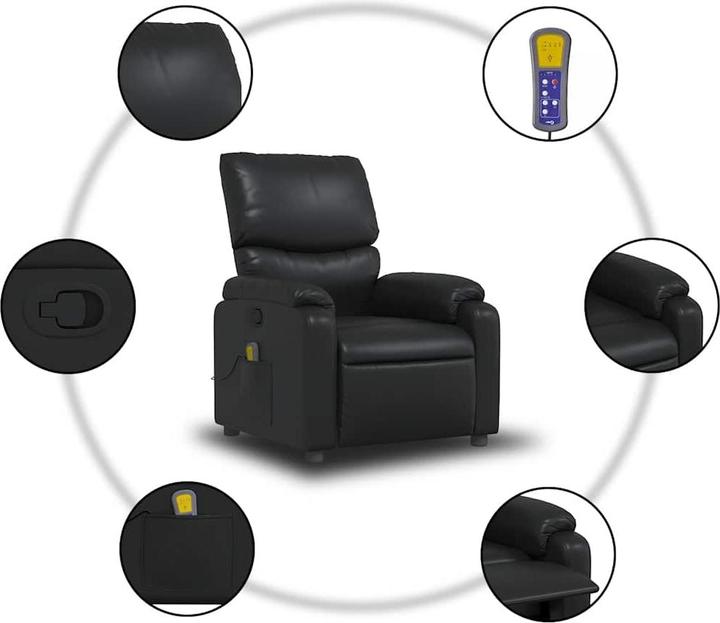 Produktbild VidaXL Massagesessel Schwarz Kunstleder,Farbe: Schwarz,Material