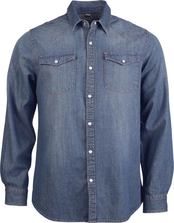 Kariban Langarm Denim Hemd