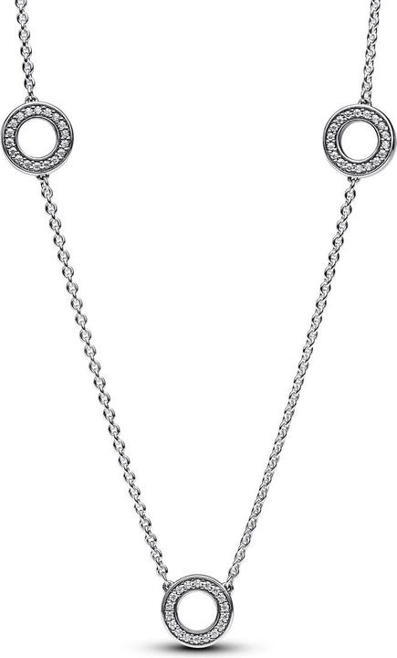 Pandora Halskette Pavé Circles (Silber 925, 50 cm)
