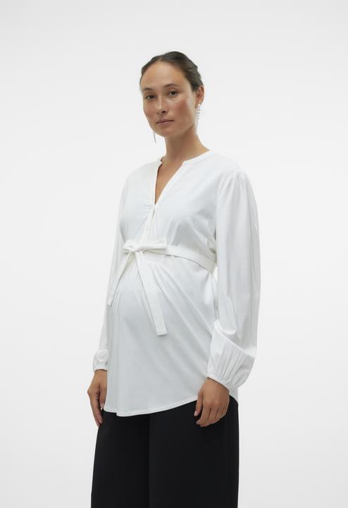 Actual product image Mamalicious Regular fit Mandarin collar Elasticated cuffs Balloon sleeves Top Blouse (M)