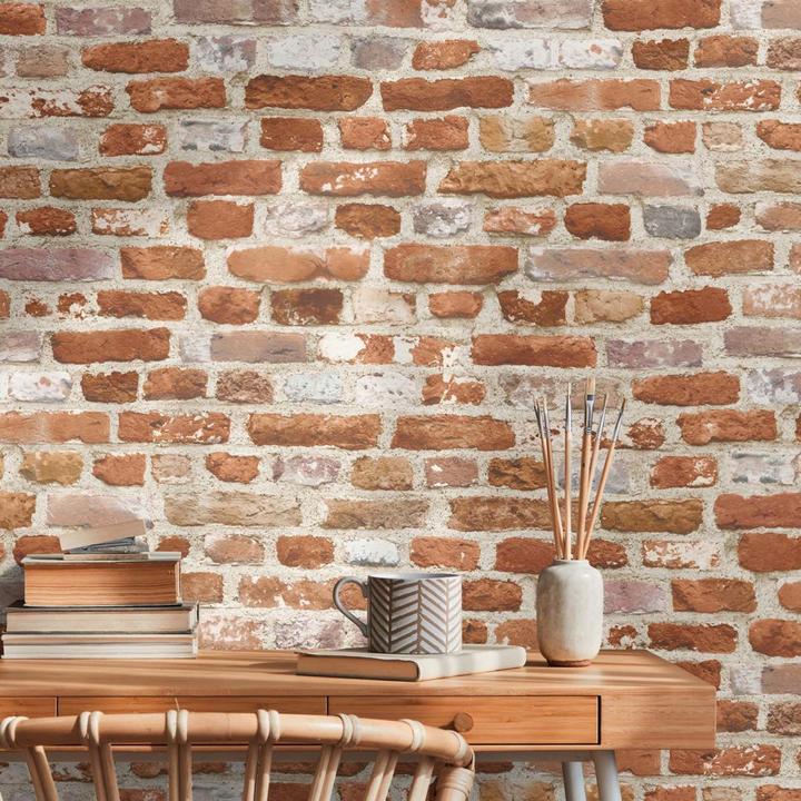 Produktbild A.S. Création Steintapete Tapete Steinoptik 3D Vliestapete Backstein Rot Beige für Wohnzimmer