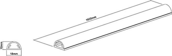 Produktbild Multibrackets Kabelkanal 18x1600, Aluminium, schwarz (Kabelkanal, 160 cm)