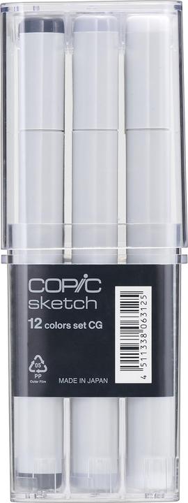 Image du produit Copic Marqueur sketch, jeu de 12 "Gris "ne CG". (Gris, 3 mm, 12 x)