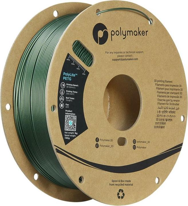 Produktbild Polymaker PB01035 Filament PETG hitzebeständig, hohe Zugfestigkeit 1.75 mm 1000 (PETG, 1.75 mm, 1000 g, Grün)