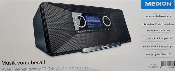 Actual product image Medion P85035 (MD87090) Internet radio with DAB+, FM, black (FM, DAB+, Wi-Fi)