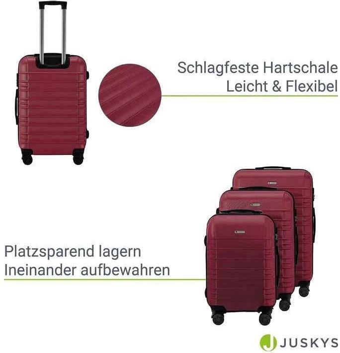 Actual product image Juskys 3-teiliges Hartschalenkoffer-Set mit 360° Rollen (120 l, M (50 - 90l), XL (from 140l))