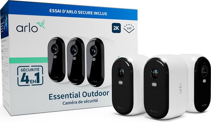 Image du produit Arlo Essential 2 2K Outdoor Camera 3-pack (2688 x 1520 pixels)