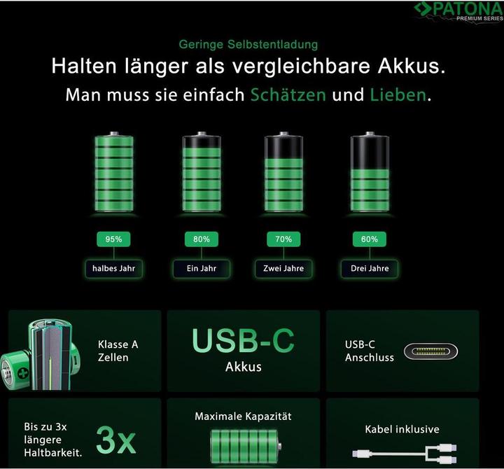 Produktbild Patona Premium Series (2 Stk., 9V Block, 400 mAh)