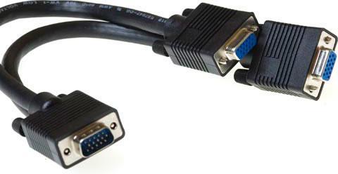 Produktbild VGA splitter cable 0.25m VGA (D-Sub) VGA (D-Sub) Schwarz VGA-Kabel (0.25 m, VGA)