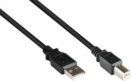 Produktbild Good Connections Anschlusskabel USB 2.0 Stecker A an Stecker B, schwarz, 0,5m (0.50 m, USB 2.0)
