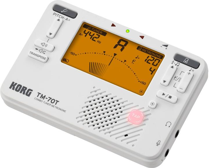 Image du produit Korg Accordeur TM-70 Blanc, Caractéristiques : Fonctionne sur piles
