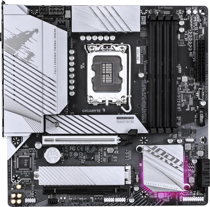Produktbild Gigabyte AORUS B760M ELITE WIFI6E GEN5, Intel B760, LGA1700, 4xDDR5, mATX (LGA 1700, Intel B760, mATX)