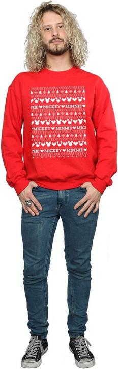 Actual product image Disney Mens Mickey And Minnie Christmas Fair Isle Sweatshirt (XXL)