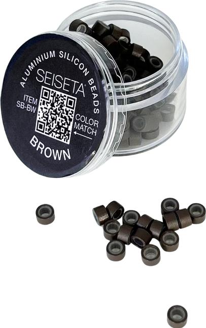 Seiseta Aluminum Silicon Beads braun 150 Stk. (Braun)