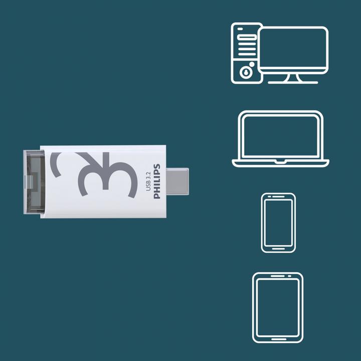 Produktbild Philips USB 3.2 32GB Click Series Gen 1 USB-C (32 GB, USB-C)