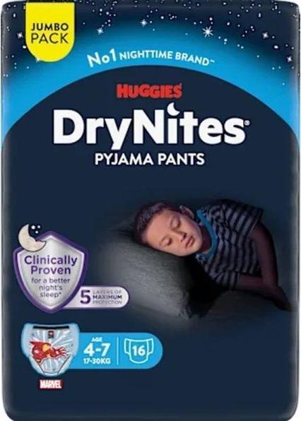 Produktbild Huggies DryNites 4-7 Jahre (Gr. M, Tragepack, 10 Stück)