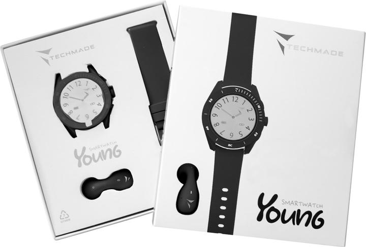 Produktbild Techmade Smart Watch Young Schwarz Bundle (45 mm)