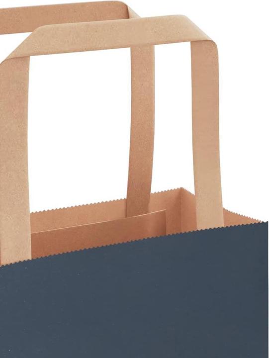 Produktbild VidaXL Kraftpapiertüten 250 Stk. mit Henkel Blau 21x11x36 cm Papiertüte (Geschenktüte, 250 x)
