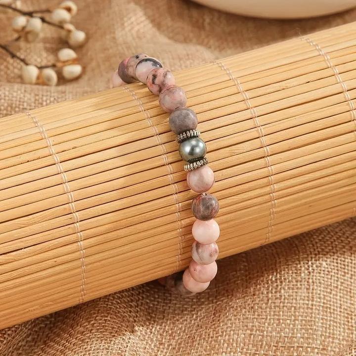 Actual product image ASMI Elegant zebra jasper bead bracelet made from natural stone (Natural stone)