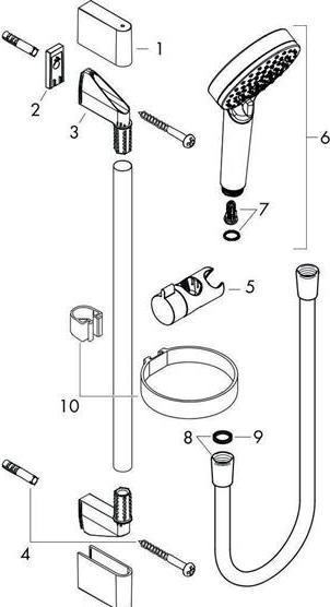 Immagine prodotto hansgrohe HG Set doccia CROMETTA VARIO Bsta Unica'Croma 650mm m Casetta we/chr