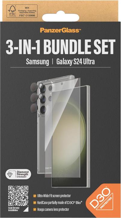 Produktbild PanzerGlass Bundle Ultra Wide FIt Glass + Case + Lens (1 Stück, Samsung Galaxy S24 Ultra)