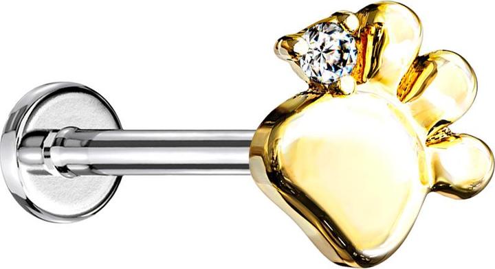 Immagine prodotto Star Piercing Labret micro senza fili zampa d'argento cristallo placcato oro argento (Acciaio chirurgico 316L, Ottone)