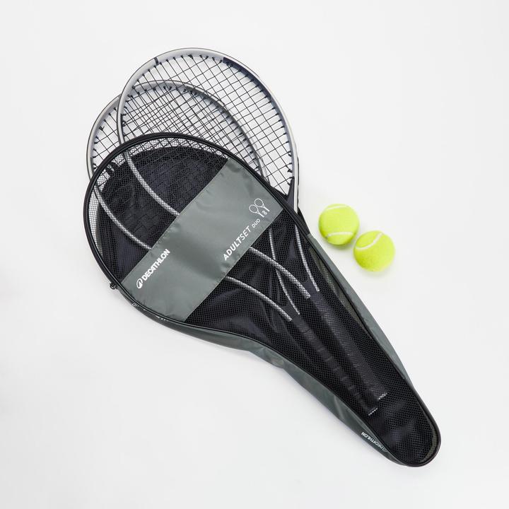 Immagine prodotto Decathlon Tennisset Erwachsene Essential - 2 Schläger 2 Bälle 1 Hülle (828 g)