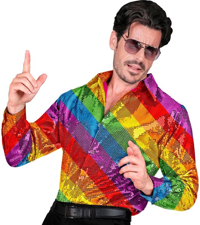 Image du produit Widmann Chemise à paillettes dans un motif arc-en-ciel (S, M)