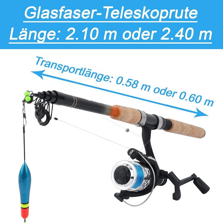 Produktbild Q-Tac Angelset Forelle 240cm (Teleskoprute, Angelset, 240 cm)