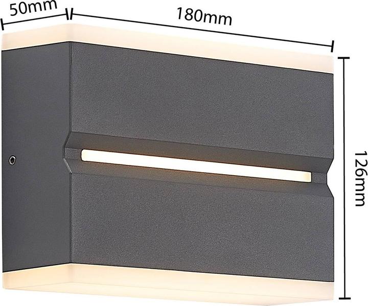 Image du produit Prios Applique d'extérieur LED Itarion, diffuseur blanc opale (670 lm, IP54)