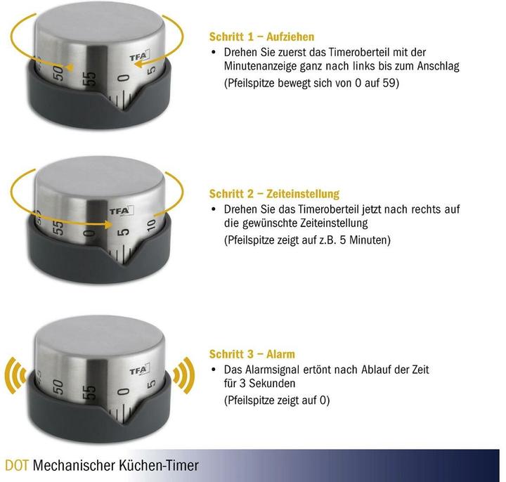 Immagine prodotto TFA Timer 38.1027.10 Dot Acciaio inossidabile