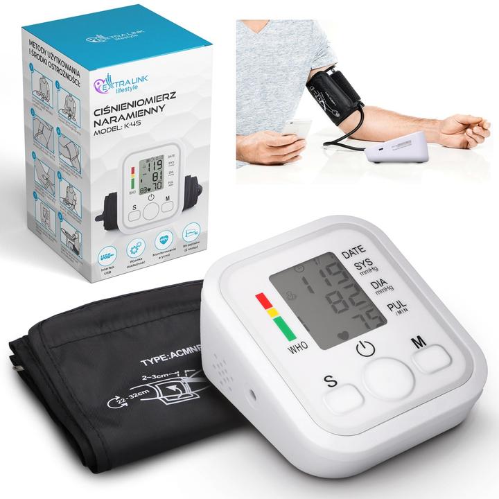Extralink Smart Life Ciśnieniomierz Naramienny K-4s Biały (Blutdruckmessgerät Oberarm)