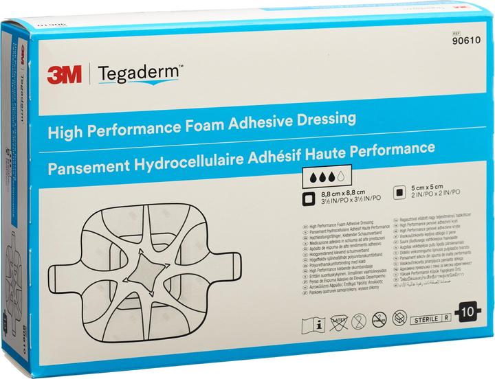 3M TEGADERM FOAM HP Schaumkompressen 5x 5 cm adhäsiv, 10 Stück