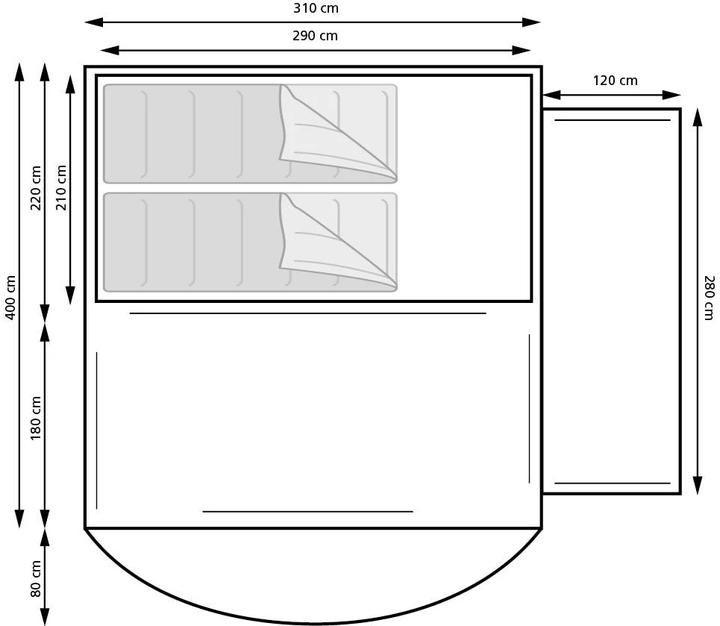 Immagine prodotto Eurotrail Tenda dell'autobus Oak Creek 400 AIR (Tenda, 21 kg, 2 persone)