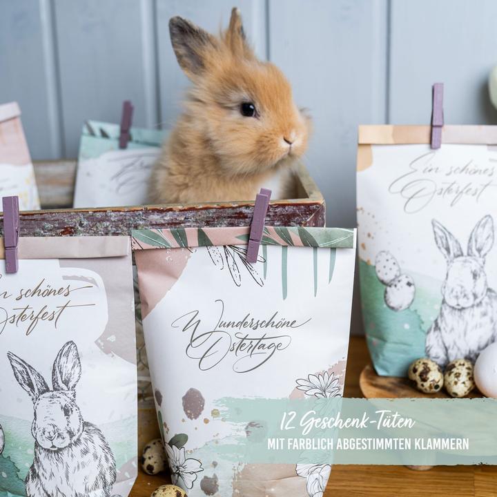 Image du produit Papierdrachen Set de sacs Pâques (Pochette cadeau, 12 x)