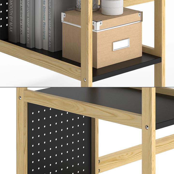 Produktbild Vichy Schreibtisch Elvia, Schwarz/Kiefer, 120 x 60 cm (120 x 75 x 60 cm)