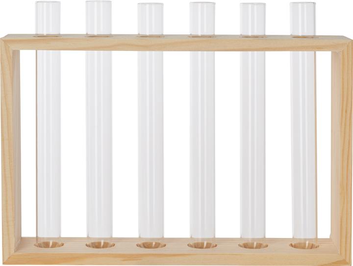 VBS Vases Test tube holder "Cube", incl. 6 test tubes, approx. 20 x 4 x 14.5 cm