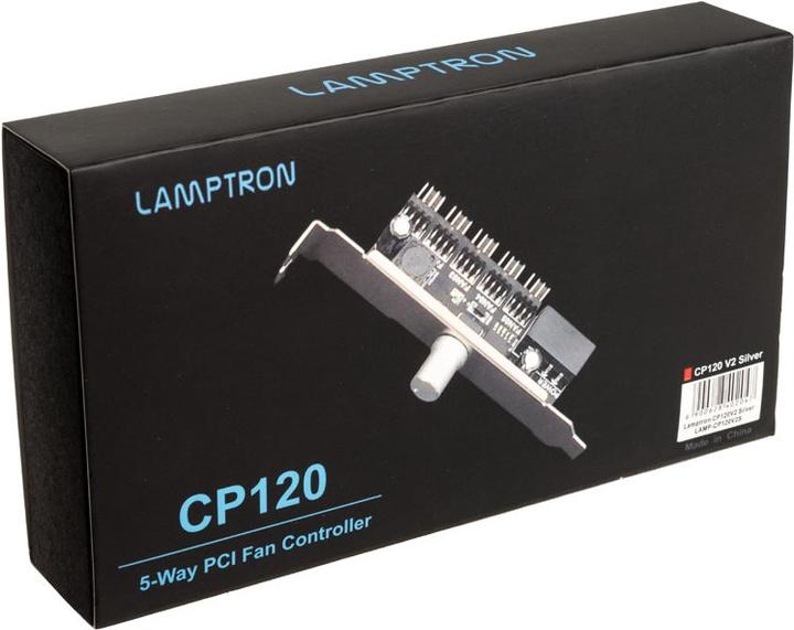 Produktbild Lamptron CP120 V2 PCI-Blende Lüftersteuerung - silber (5 Lüfter)