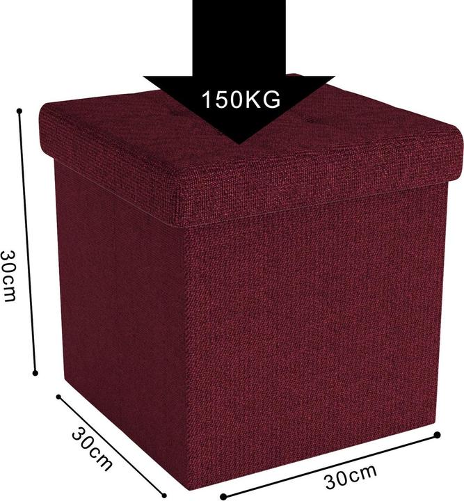 Produktbild Intirilife Sitzhocker 30x30x30 cm in KIRSCH ROT