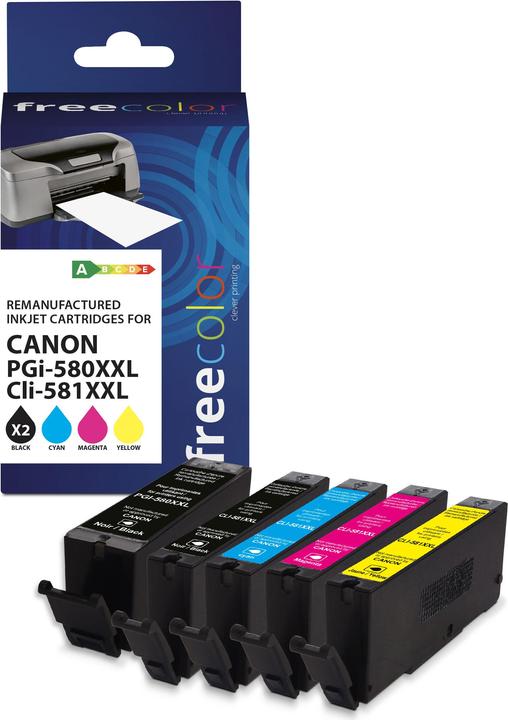 Image du produit Freecolor Cartouche Canon PGI-580XXL black+CLI-581XXL BK/C/M/Y remanufacturée