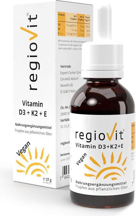 Actual product image Regiovit Activate Vitamin D3 + K2 + E Tropfen (1 Piece, Droplet, 85 g)