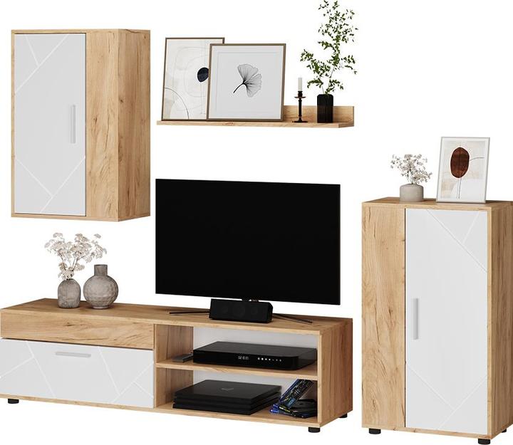 Actual product image Vicco Wohnwand Berno, GKO/Weiss, 4-teiliges Set