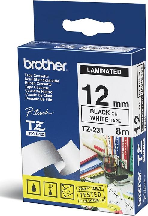 Actual product image Brother TZe-231 (1.20 cm, White, Black)