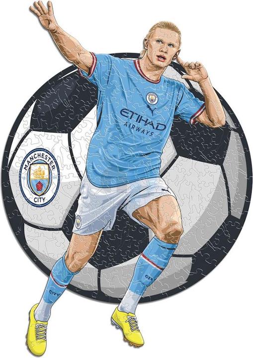 Actual product image Iconic Man City FC - Erling Haaland - Wooden Puzzle Size M (270 pieces) (270 pieces)