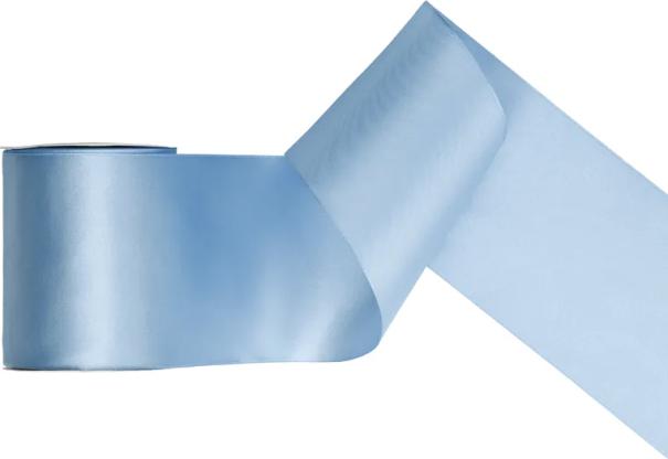 Immagine prodotto Partydeco Nastro regalo in raso blu nebbia 100 mm / 25 metri (Nastro da regalo)