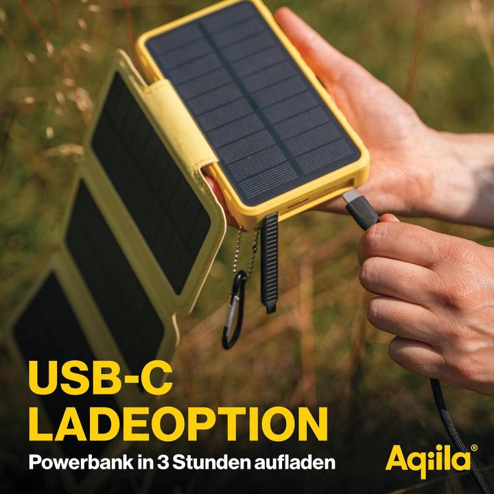 Immagine prodotto Aqiila Powerbird BS10 - powerbank solare da 10000 mAh (10000 mAh, 20 W, 37 Wh)