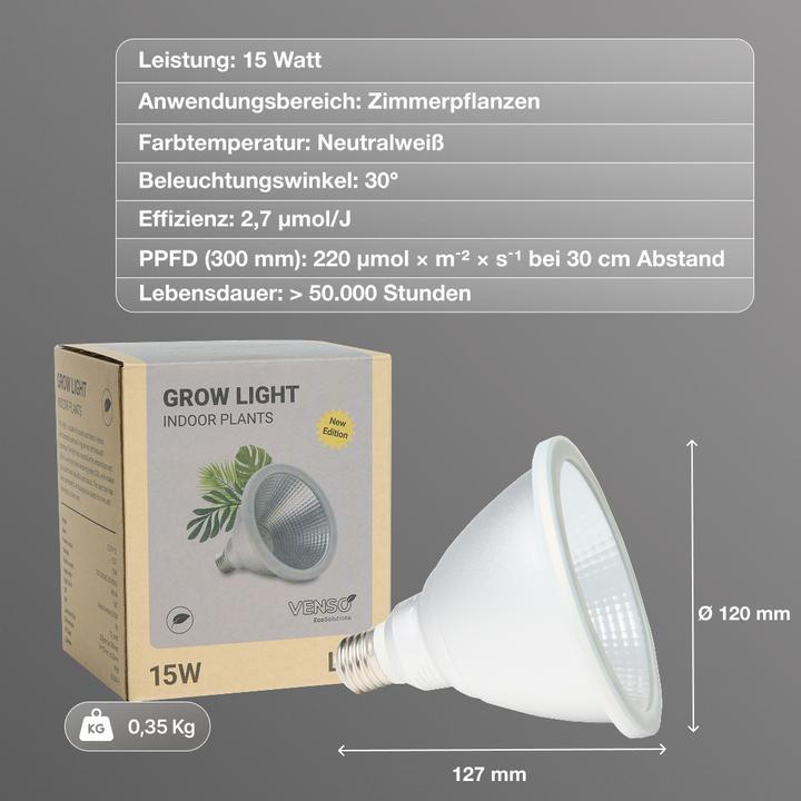Produktbild Venso E27 Pflanzenlampe "Indoor plants" 15W 60° (LED)