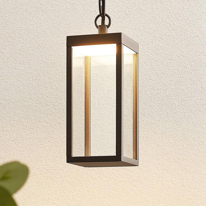 Produktbild Lucande Cube LED Aussen Pendelleuchte H26 Graphite (750 lm, IP54)