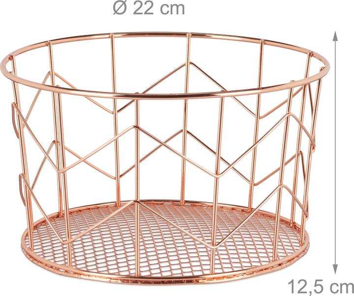 Actual product image Relaxdays Round Wire Mesh Basket (1 x, 22 x 22 x 12.5 cm)