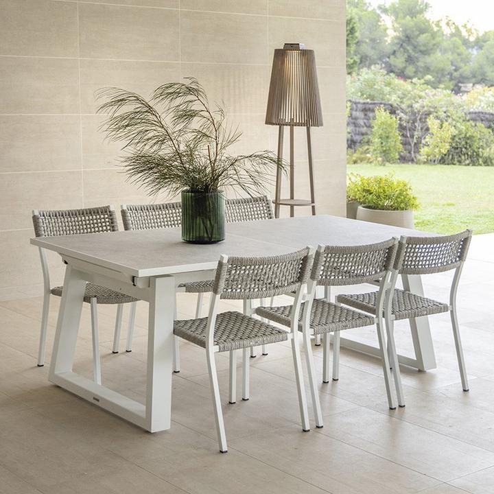 Image du produit Les Jardins Table extensible Rancho 10/12 personnes TA02102+3xCER6022 (102 cm)